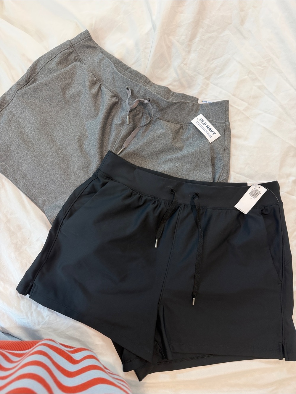 Old Navy Women’s Athletic Drawstring Shorts - Black & Heather Gray